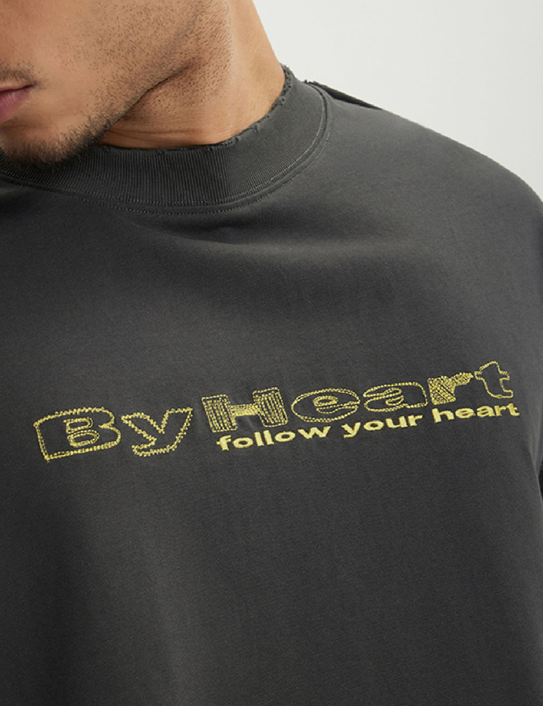 Fullneat Heart Vintage Graphic Tee - Model Shown Details