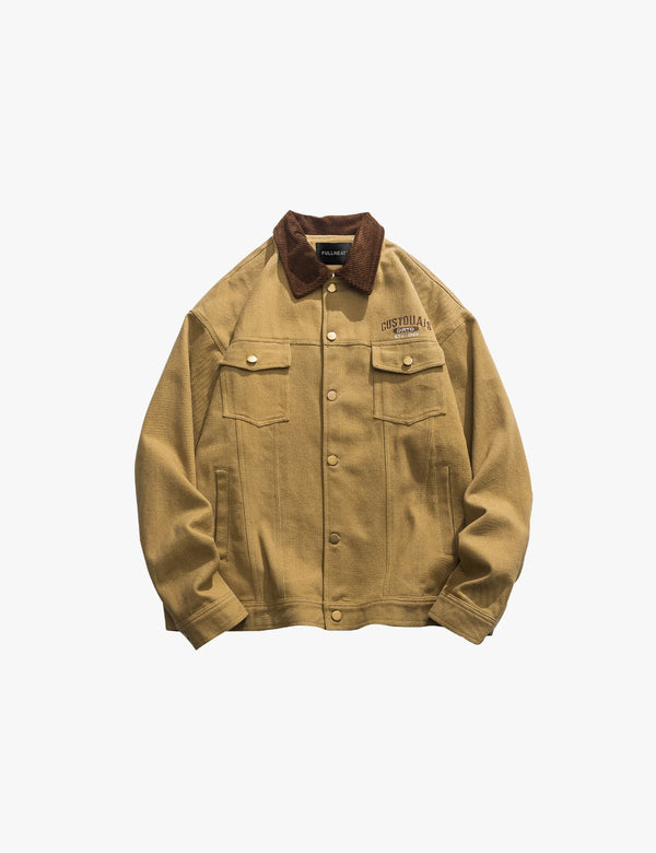 Fullneat Letter Graphic Vintage Jackets - Front