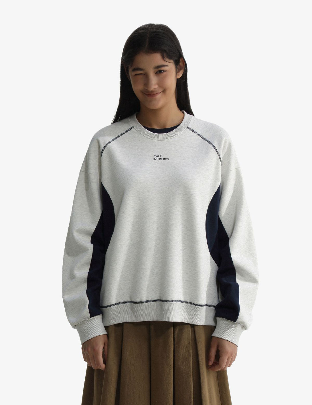 Fullneat Color Blocking Graphic Long Sleeve Tee Fullneat