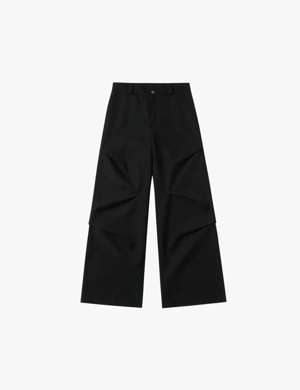 Fullneat Black Baggy Cargo Pants - Front