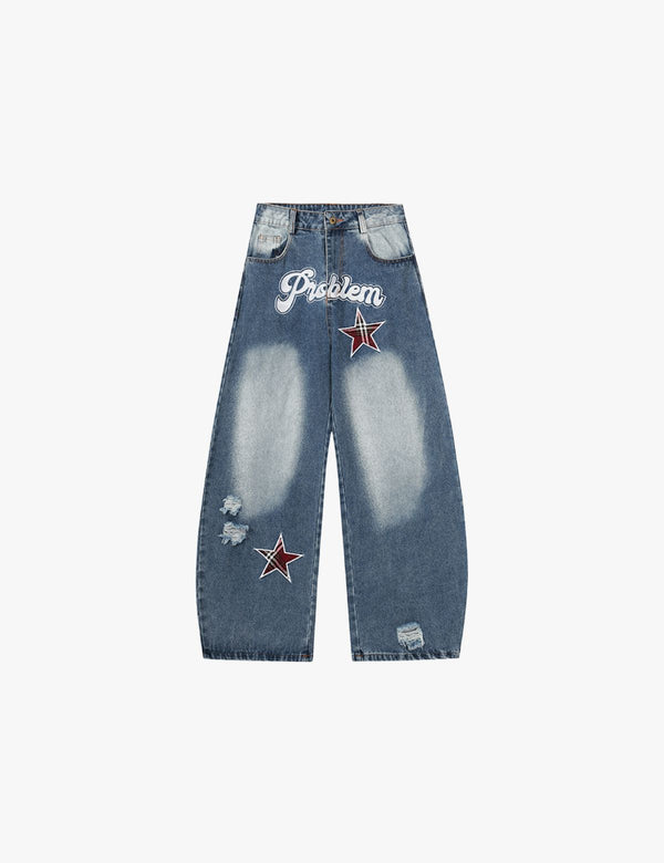 Fullneat Vintage Star Baggy Jeans - Front
