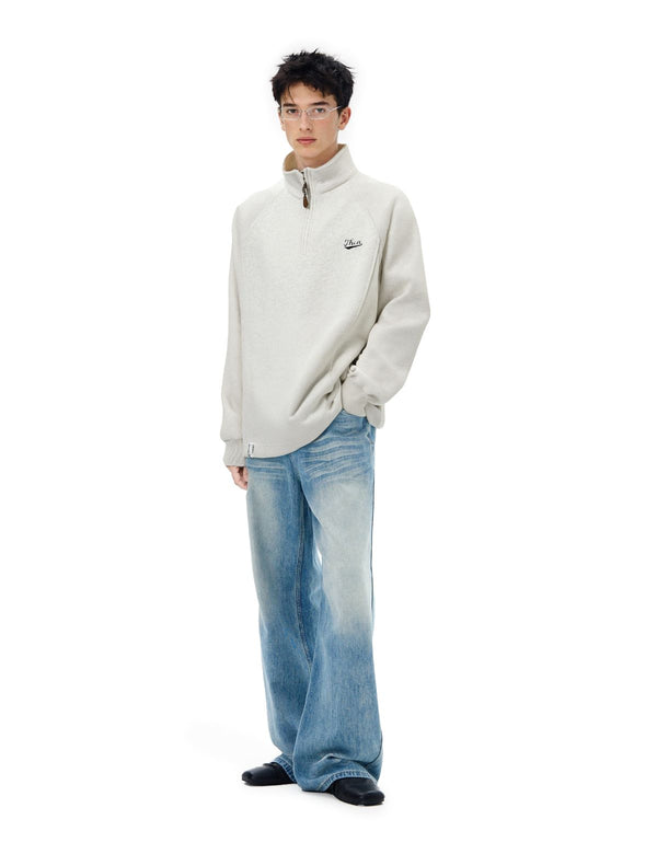 Fullneat Vintage Grey Zip Up Hoodie​ - Model Shown