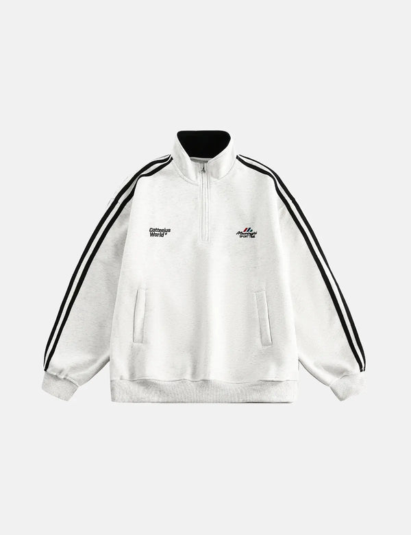 Fullneat Vintage Grey Polo Hoodie - Front