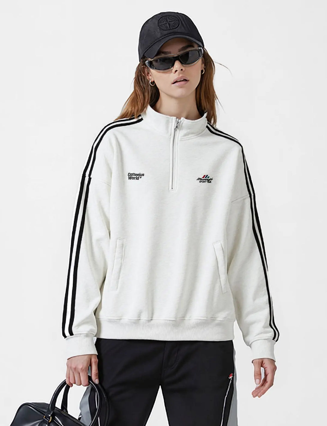 Fullneat Vintage Grey Polo Hoodie - Model Shown