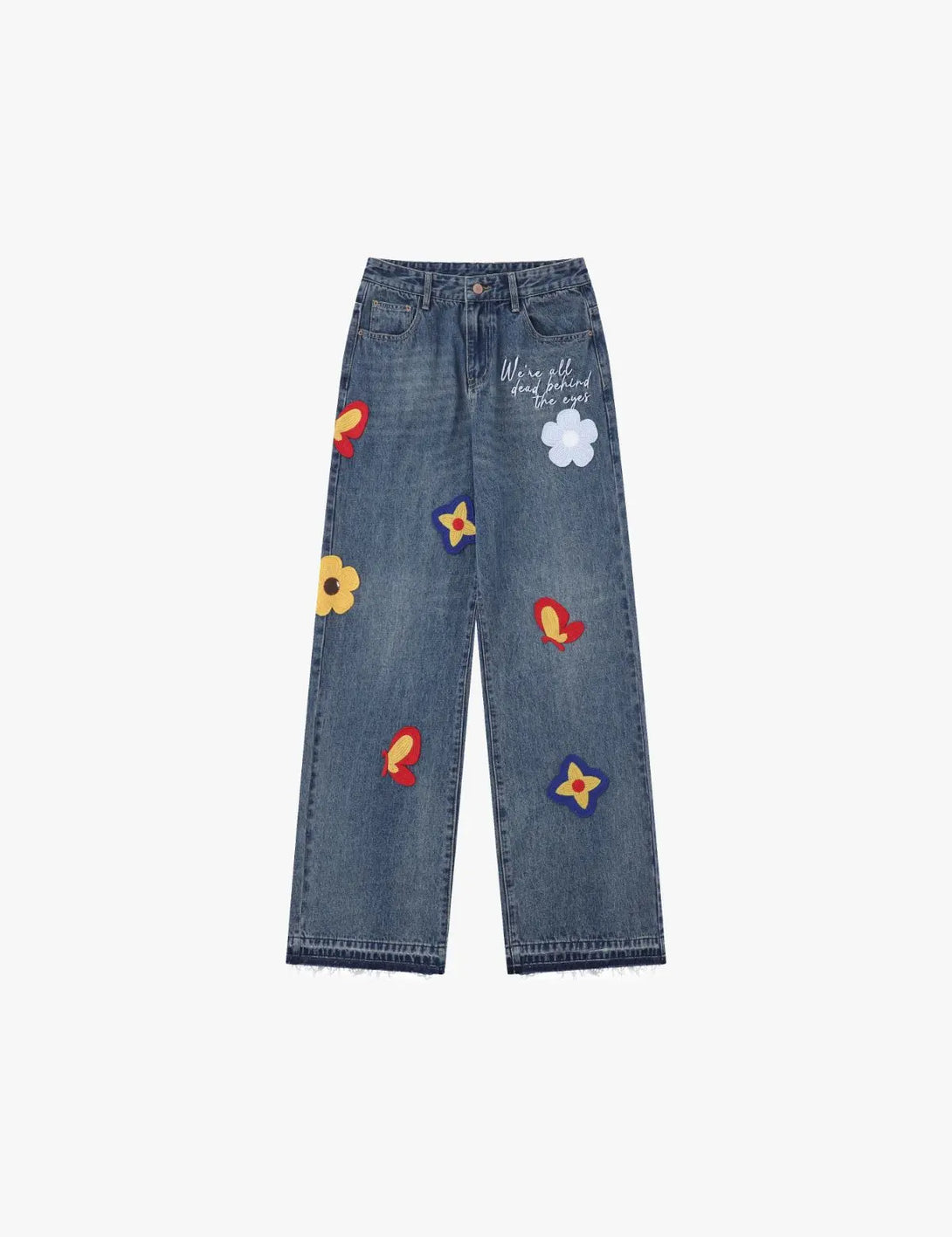 Fullneat Floral Y2K Baggy Jeans - Front