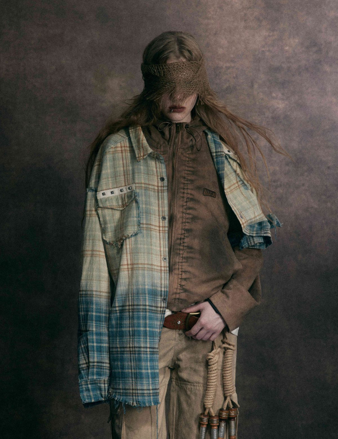 Fullneat Vintage Plaid Gradient Flannel Shirt