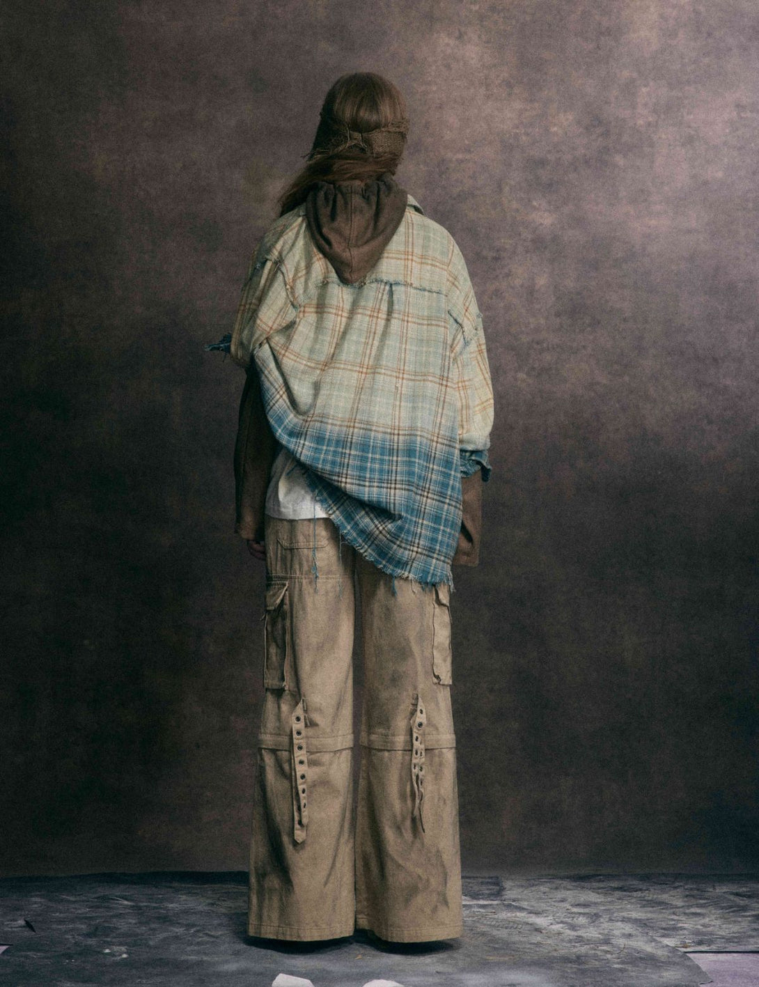Fullneat Vintage Plaid Gradient Flannel Shirt