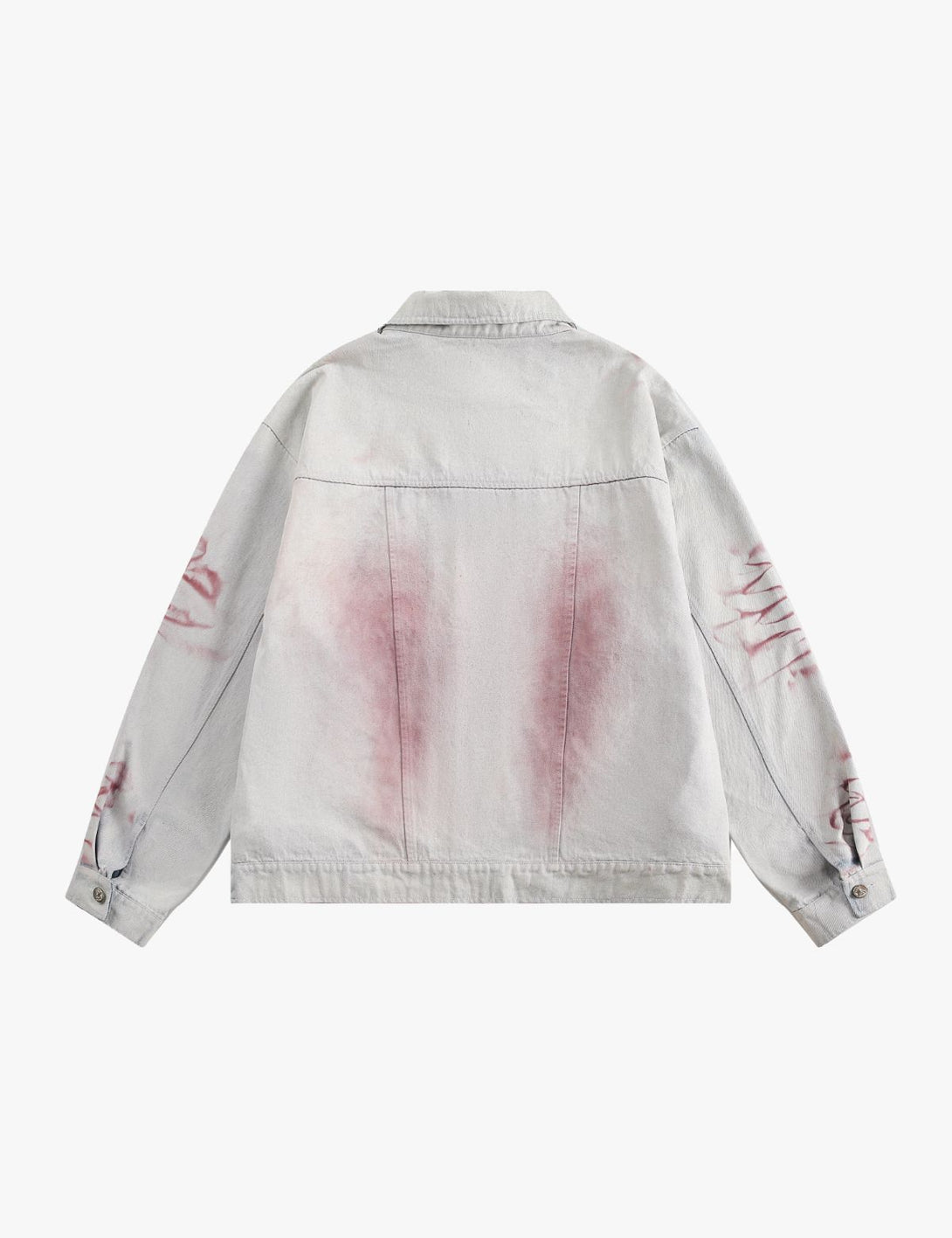 Fullneat Vintage Faded Paw Print Denim Jacket