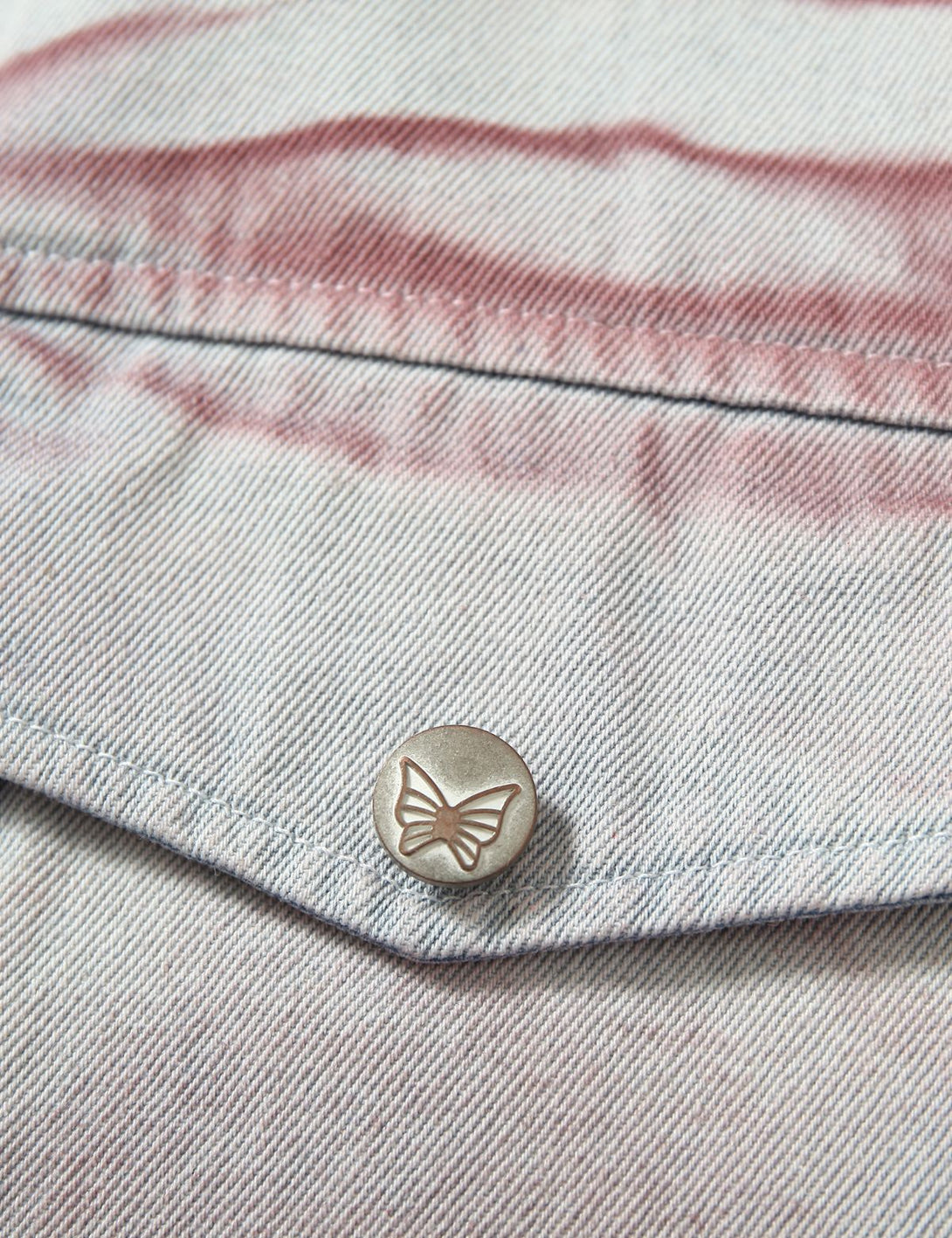 Fullneat Vintage Faded Paw Print Denim Jacket
