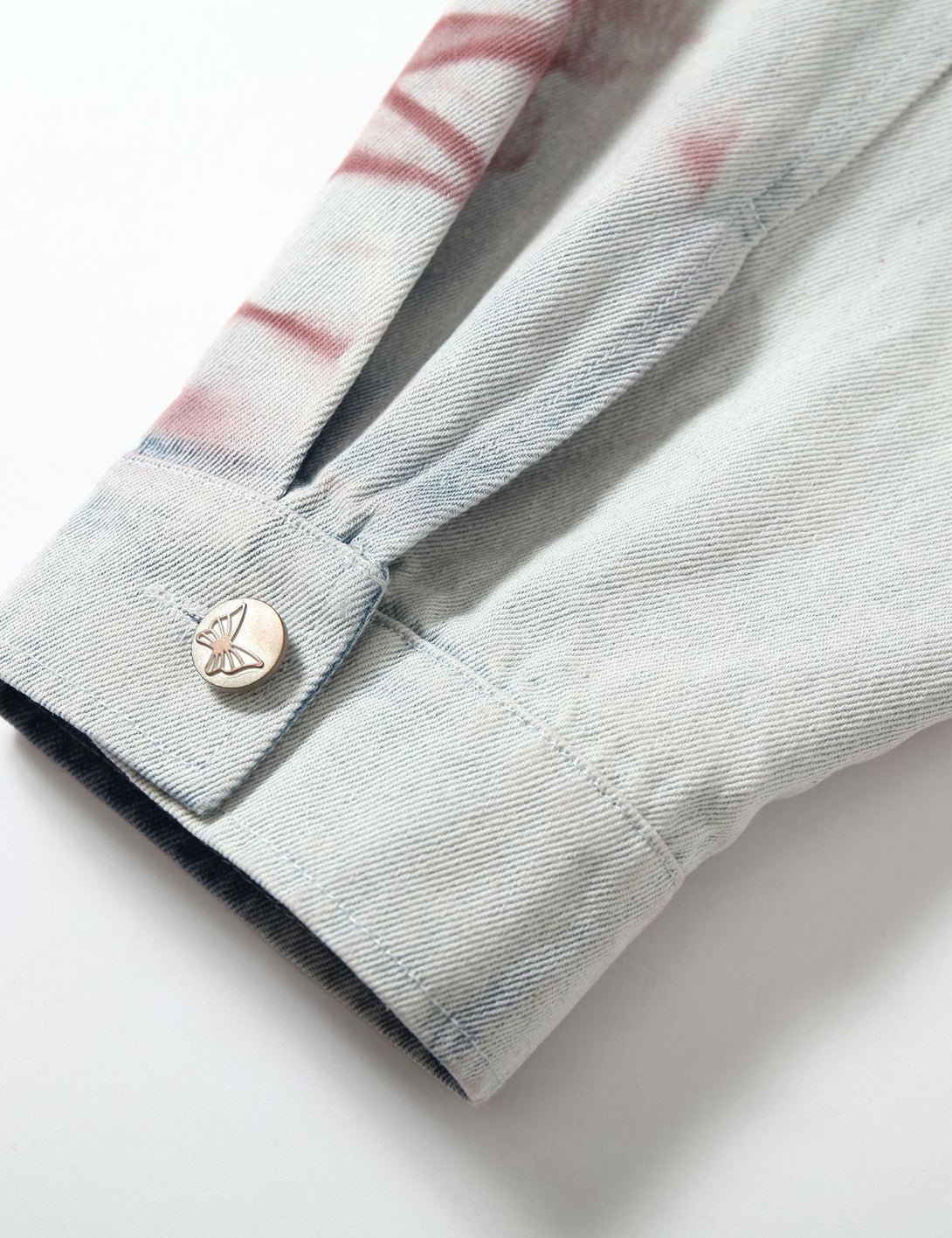 Fullneat Vintage Faded Paw Print Denim Jacket
