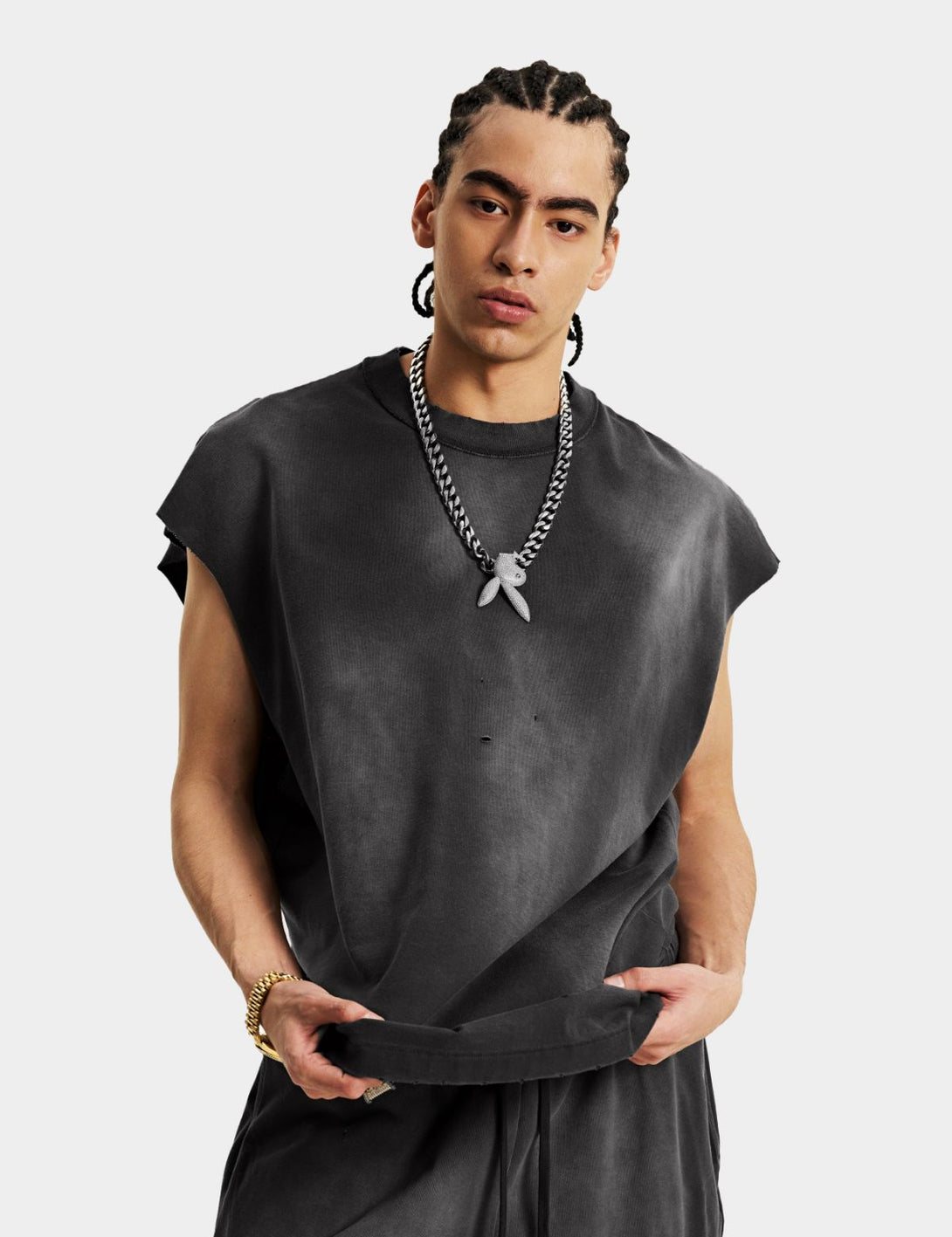 Fullneat Sport Vintage Sleeveless Tee - Black Model Shown