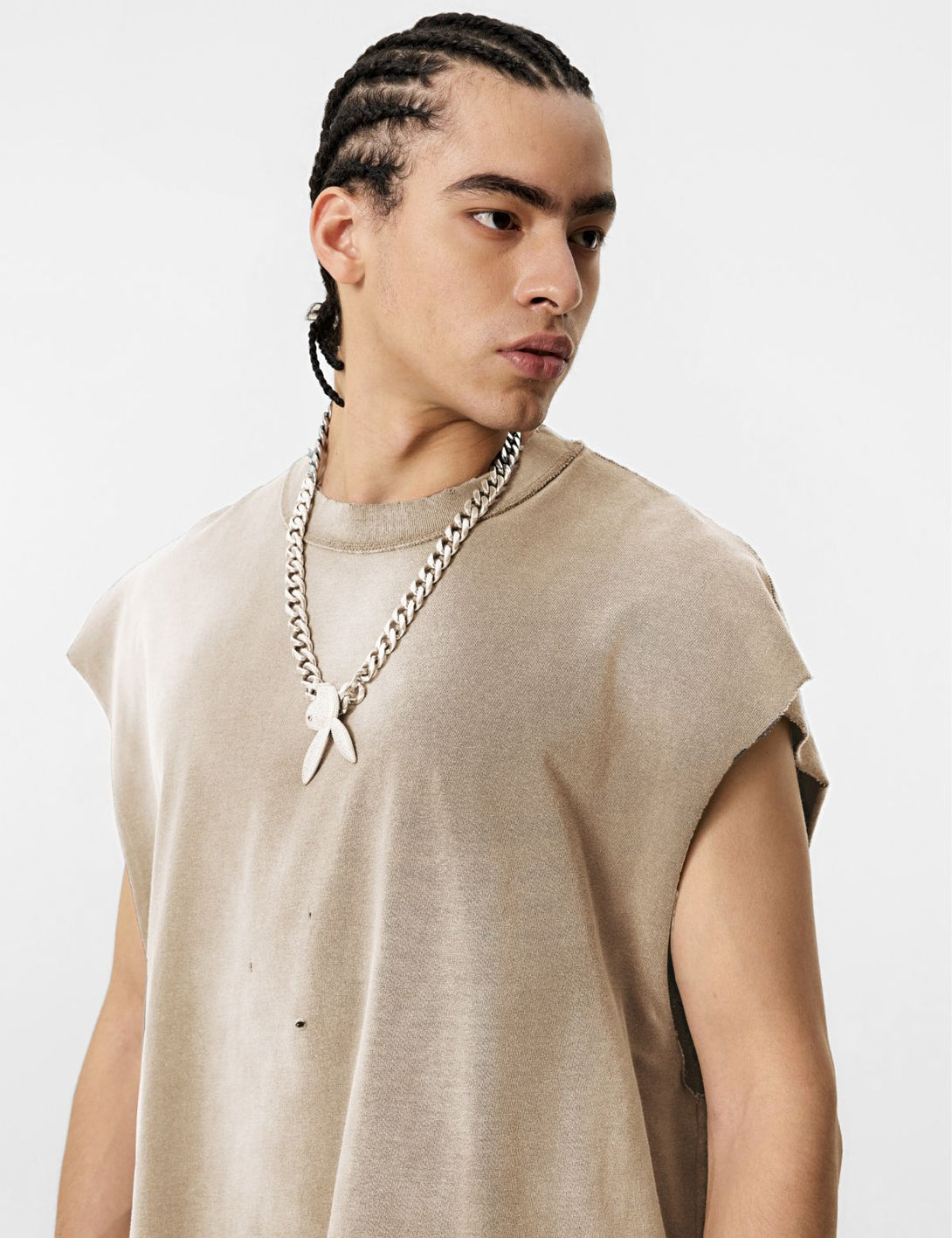 Fullneat Sport Vintage Sleeveless Tee - Khaki Model Shown
