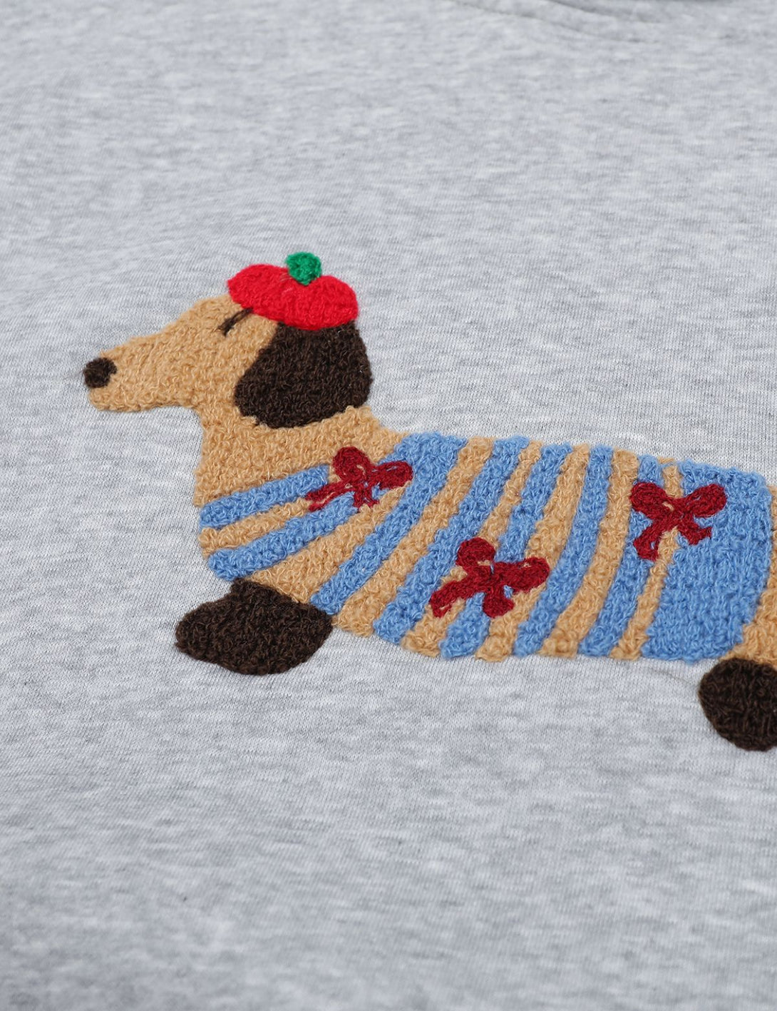 Fullneat Cartoon Dachshund Grey Hoodie - Details