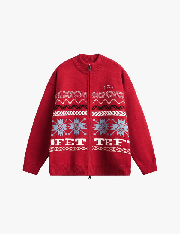 Fullneat Red Fair Isle Sweater - Front