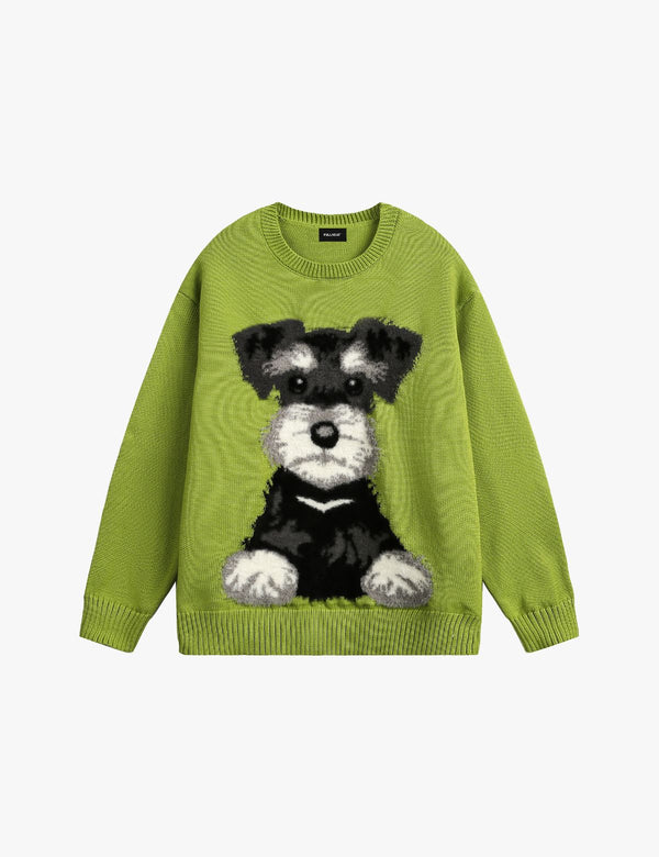 Fullneat Cute Dog Graphic Sweater Fullneat