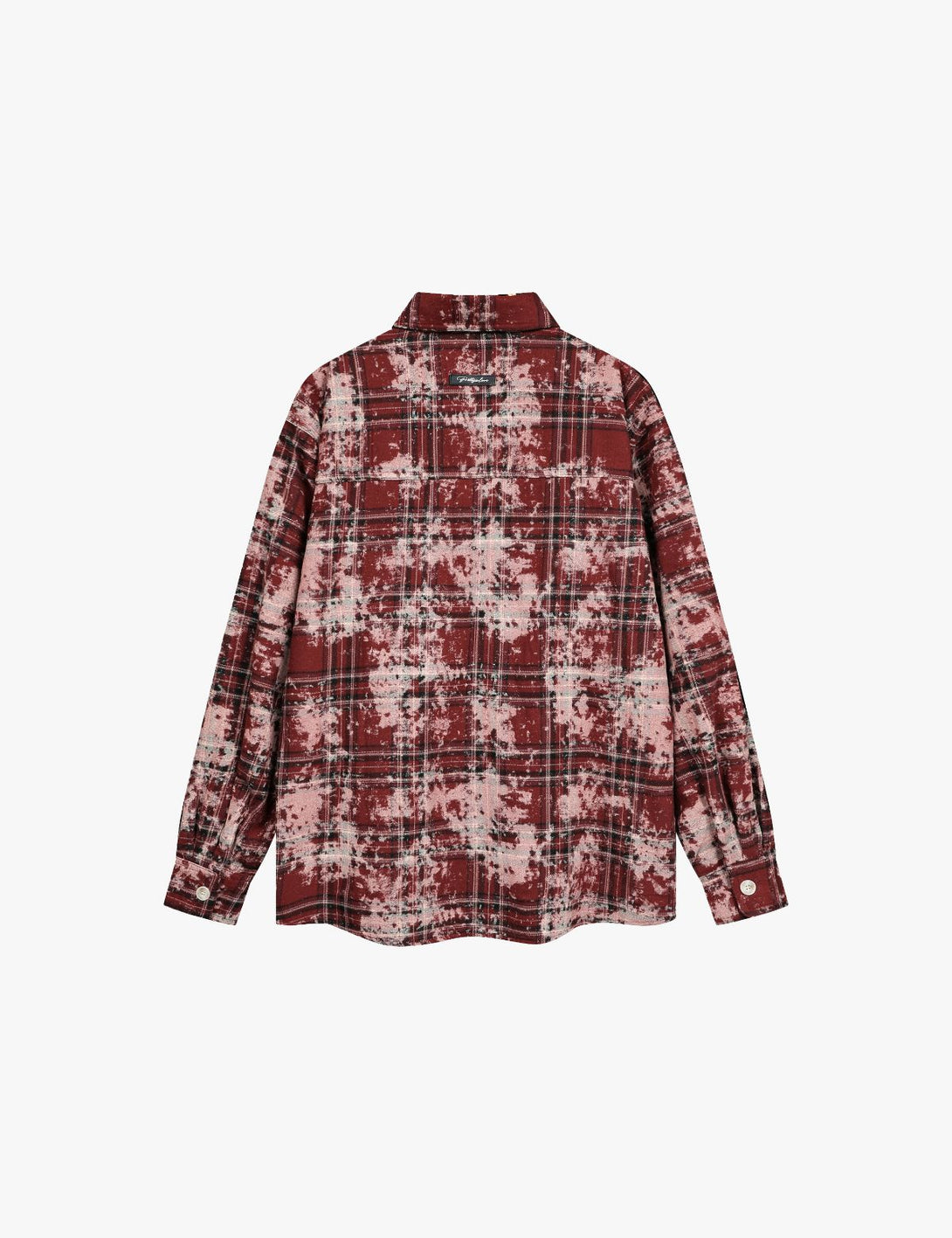 Fullneat Tie Dye Plaid Long Sleeve Shirt Fullneat