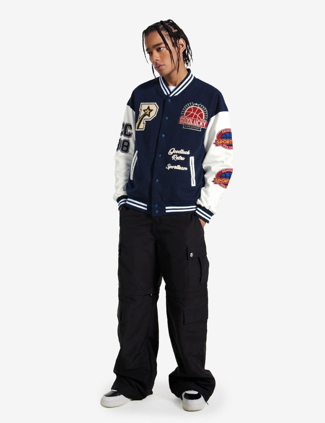 Fullneat Towel Embroidery Badge Varsity Jacket Fullneat