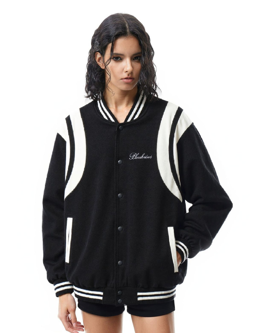 Fullneat Base Embroidery Badge Varsity Jacket