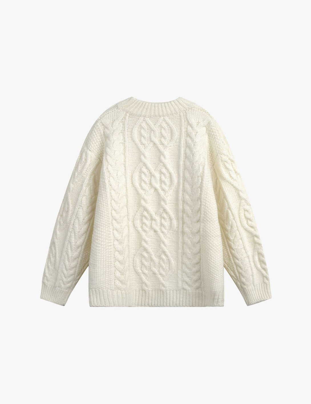 Fullneat Solid Cable Stitch Sweater Fullneat