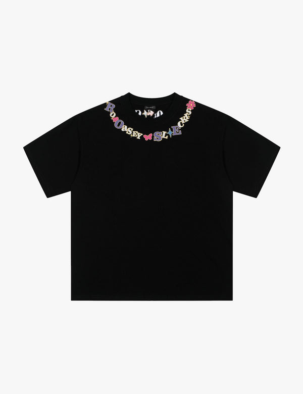 Fullneat Vintage Floral Graphic Tees - Black