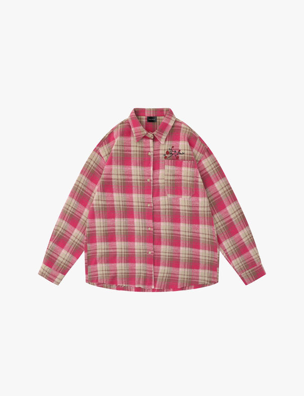 Fullneat Floral Pink Long Sleeve Shirt - Front