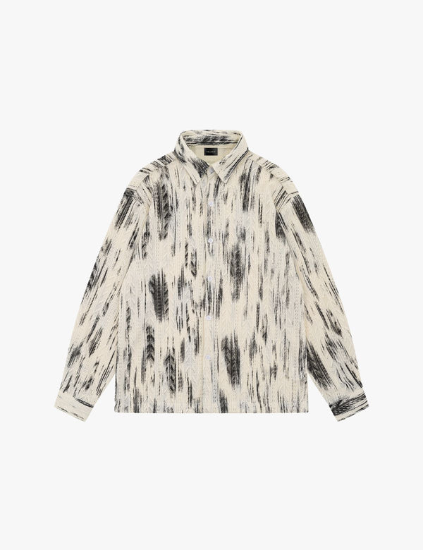 Fullneat Vintage Ink Black White Shirt - Apricot